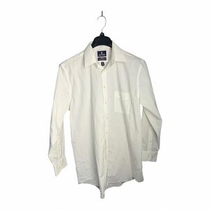 Stafford Dress Shirt Men's 16 32-33 Reg Fit White Travel Performance Super